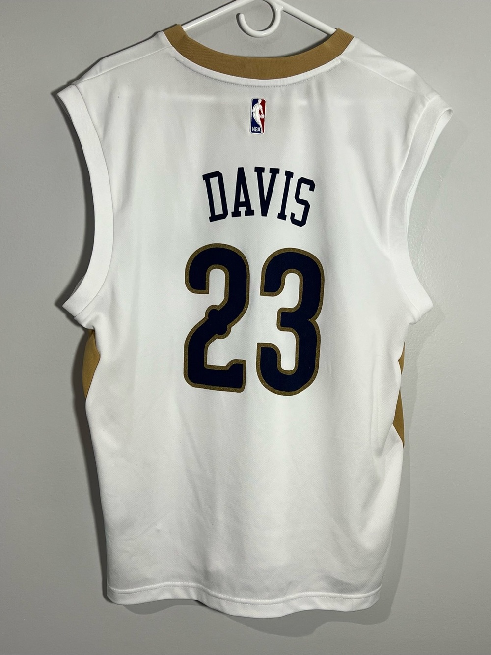 Adidas New Orleans Pelicans Anthony Davis White Basketball Jersey Mens Medium